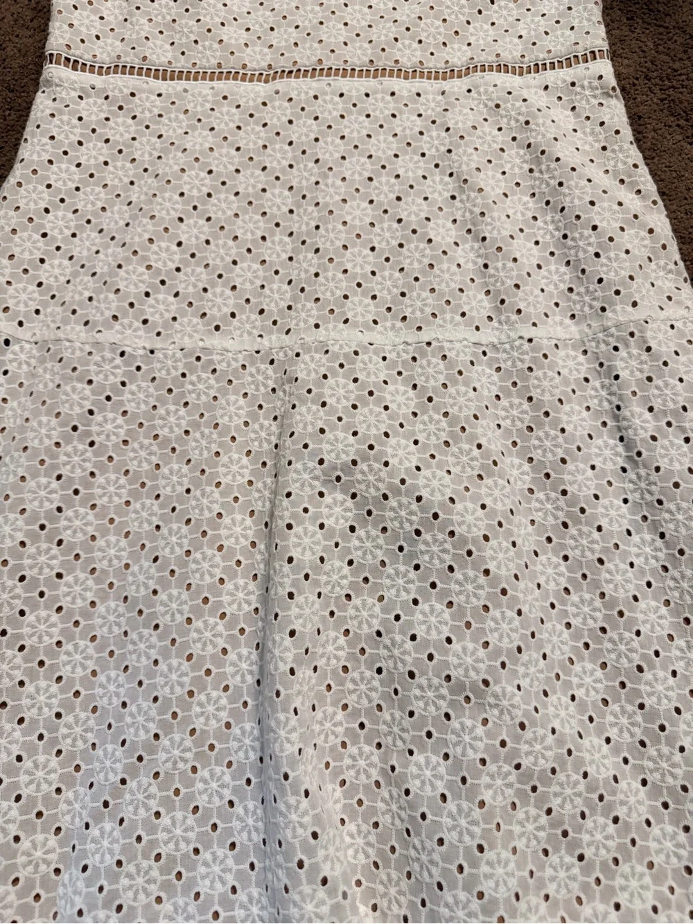 BNWOT Michael Kors Women's White Eyelet V-Neck Midi Dress Never Worn